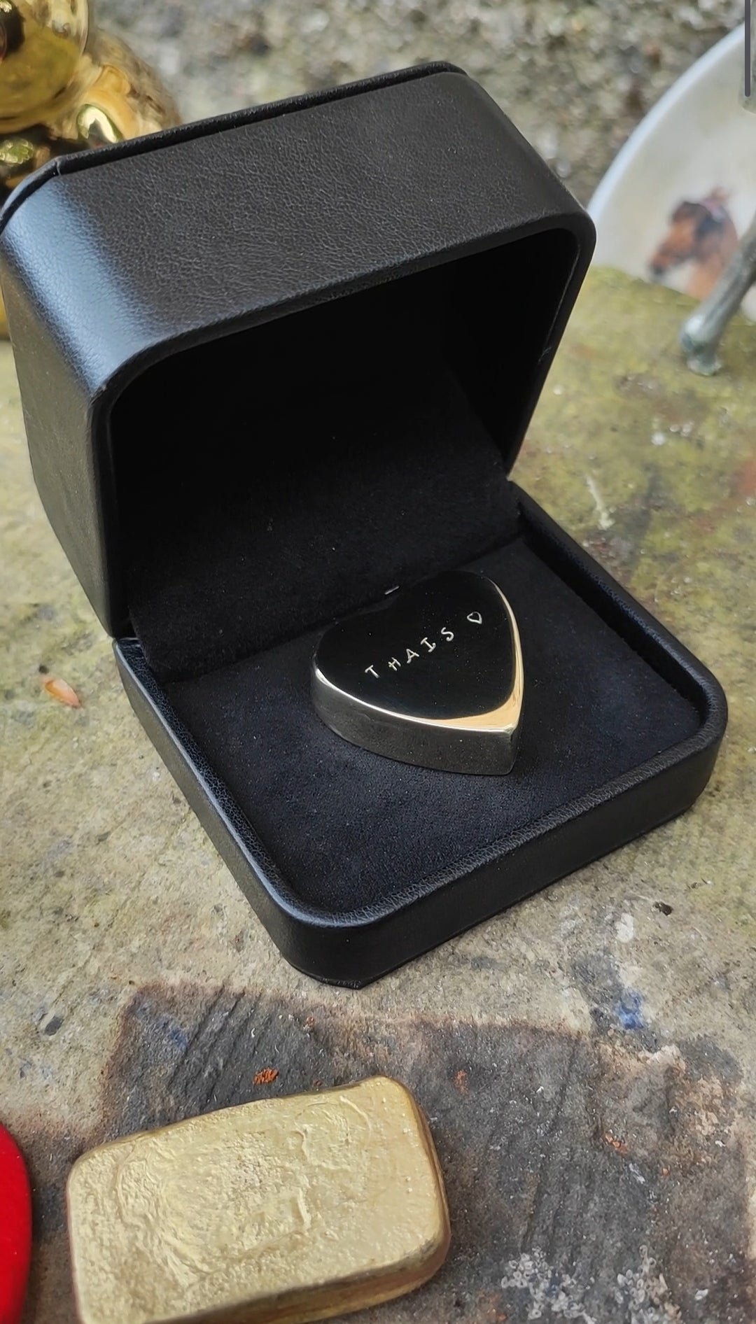 Cœur en or nordique avec écrin prestige personnalisé