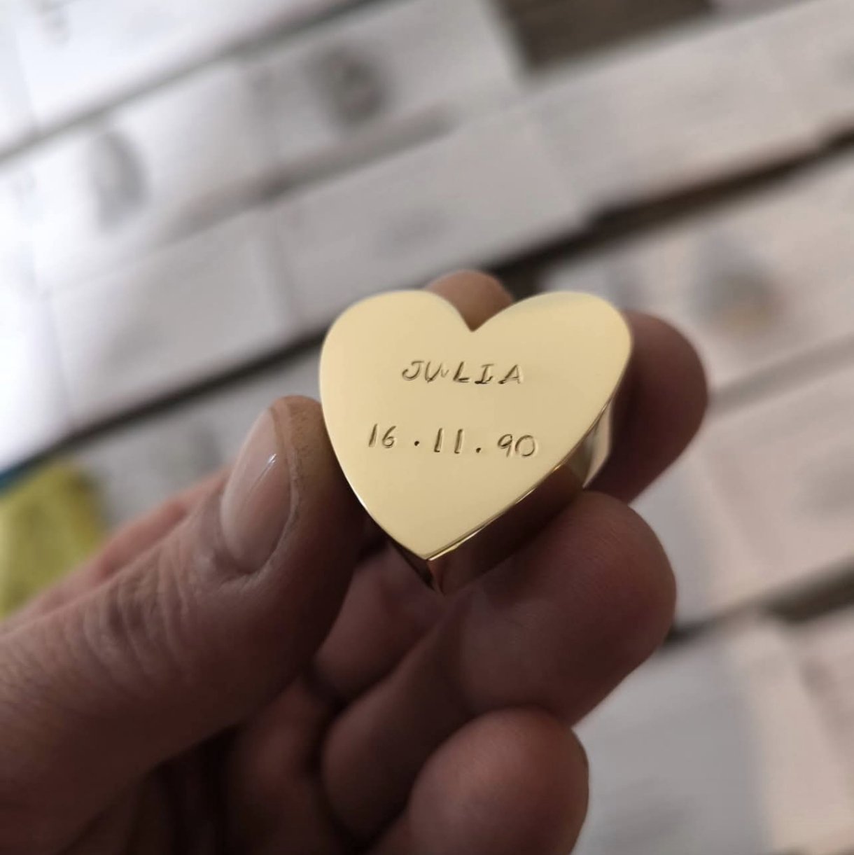 Coeur en or nordique à personnaliser
